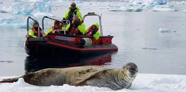 antarctica with astronaut